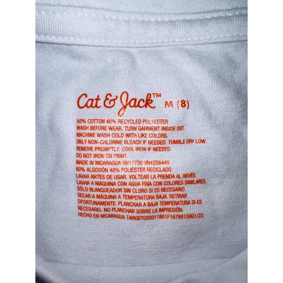 Unicorn Graphic T-Shirt For Girls M Cat & Jack 60% Cotton 40% Polyester White - Picture 3 of 4